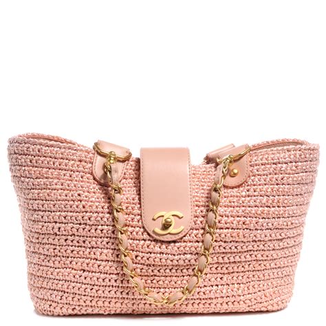 straw chanel bag|chanel raffia tote.